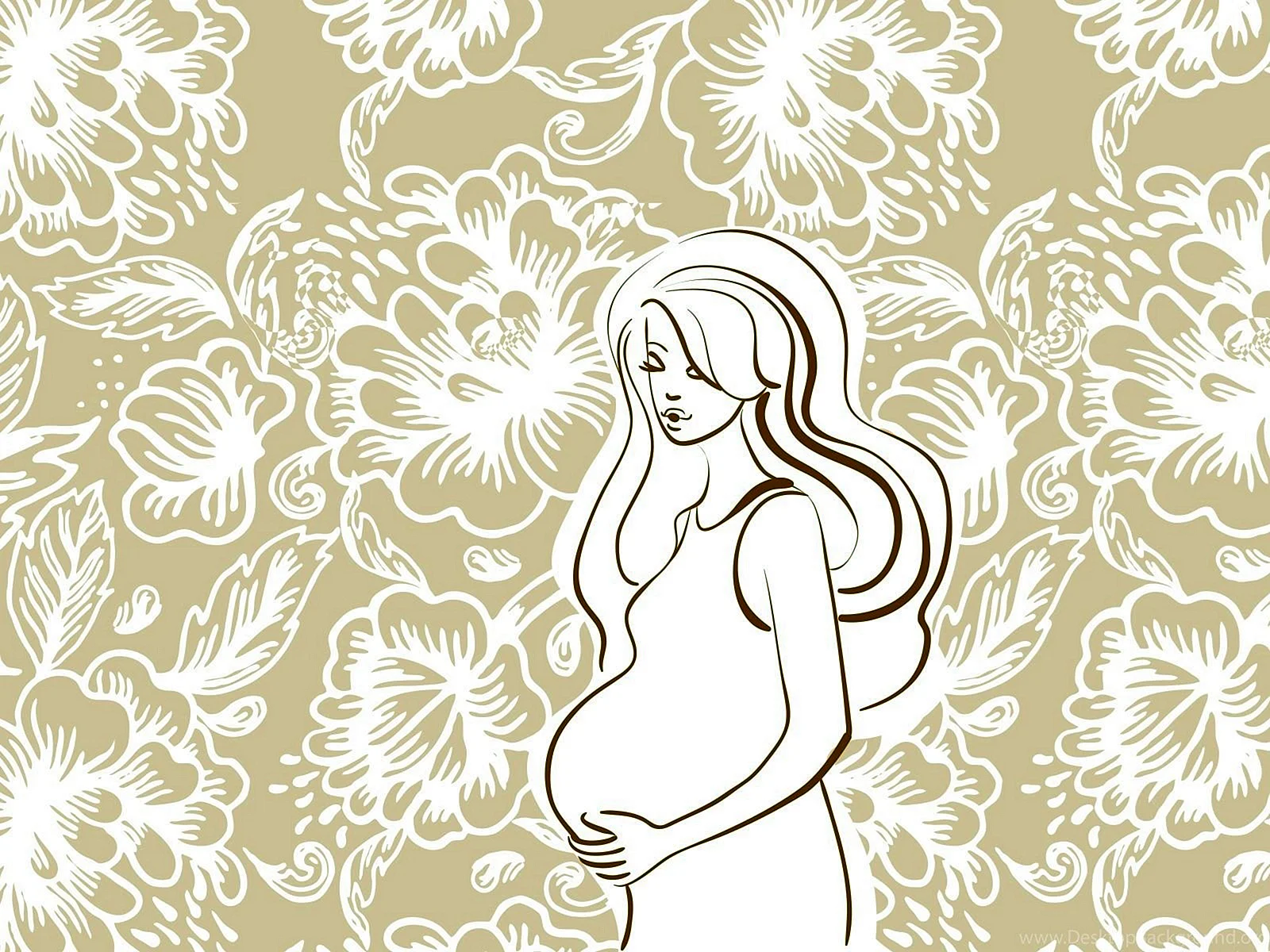 Силуэт беременной девушки