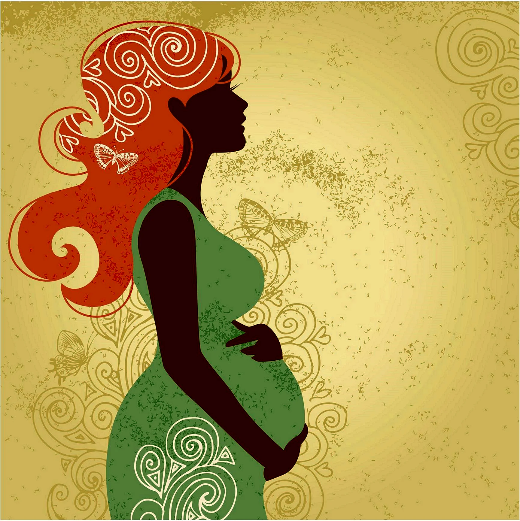 Силуэт беременной женщины