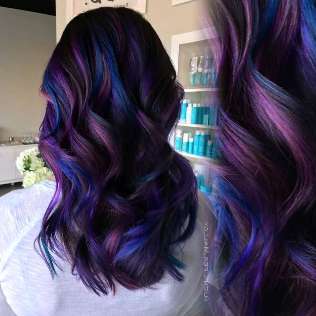 Сине-фиолетовый цвет волос
