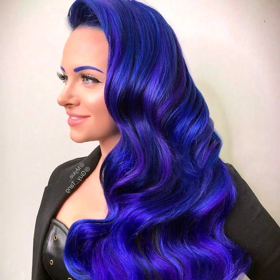 Сине-фиолетовый цвет волос