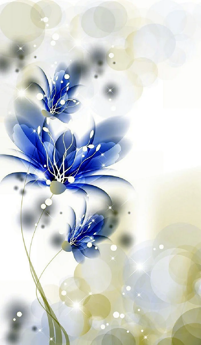 Синие цветы абстракция