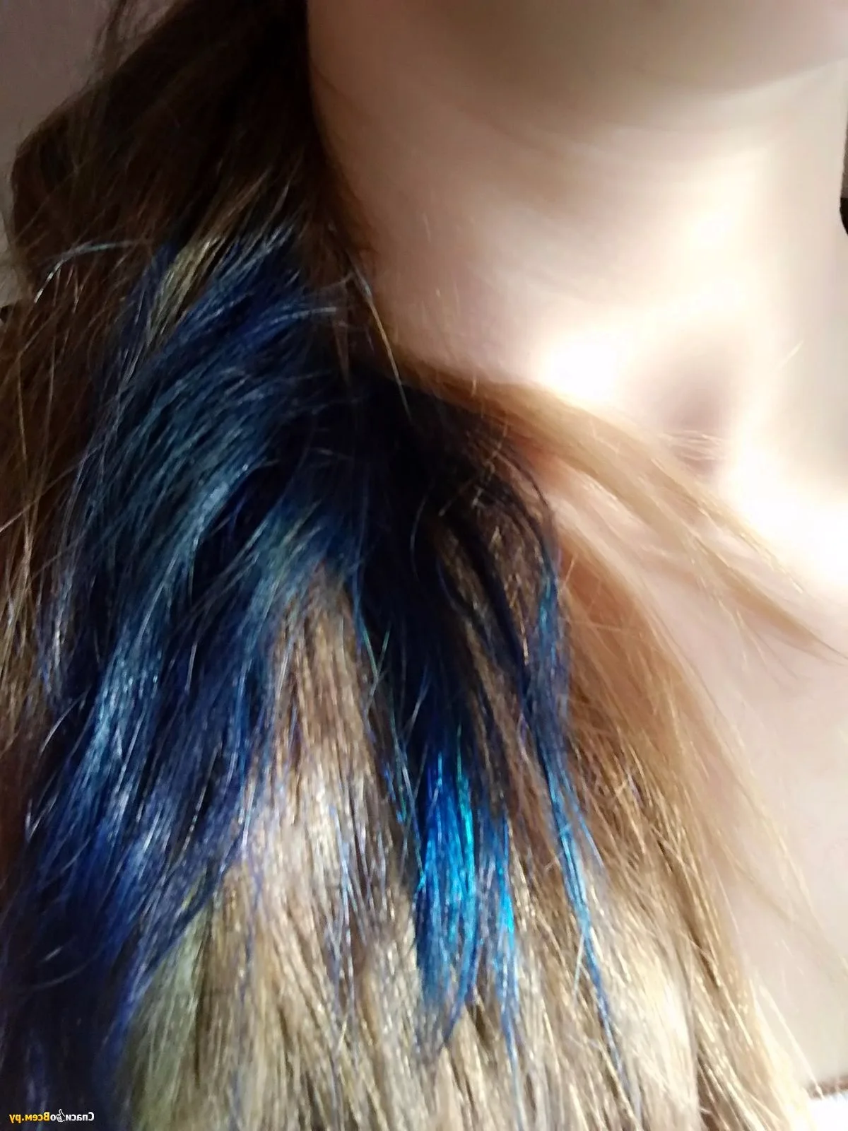 Синий тоник на русые волосы