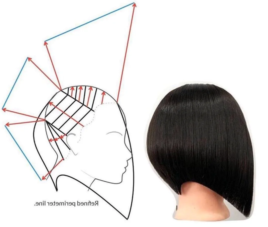 Схема стрижки Боб каре градуированное