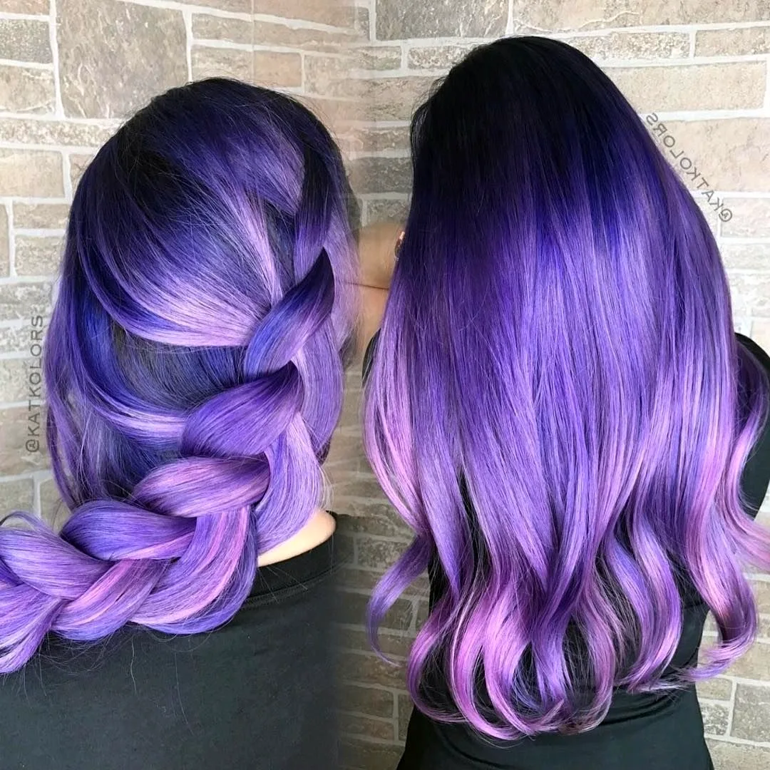 Скрытое окрашивание волос на темные волосы фиолетовый