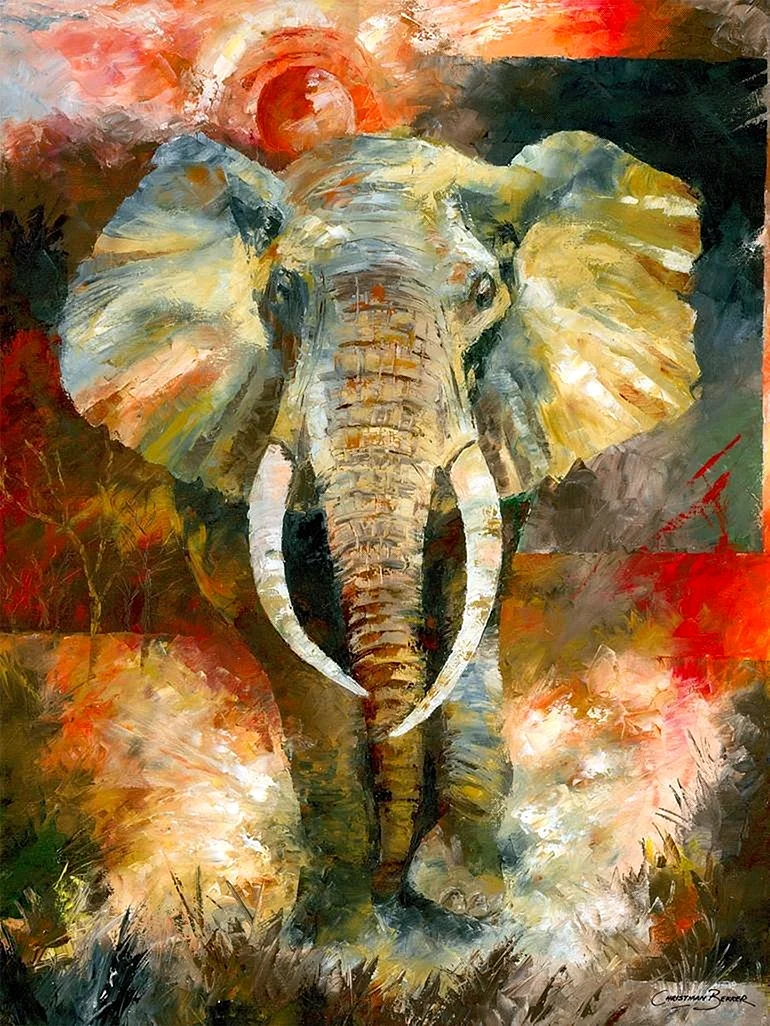 Слон Махарадж живопись