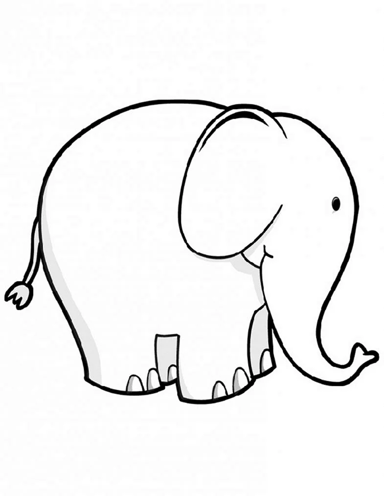 Слон рисунок раскраска