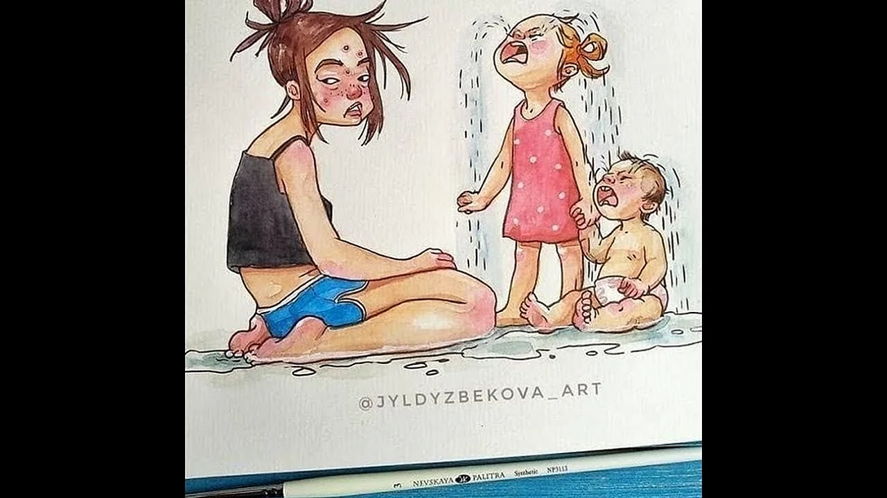 Смешные рисунки детей про маму