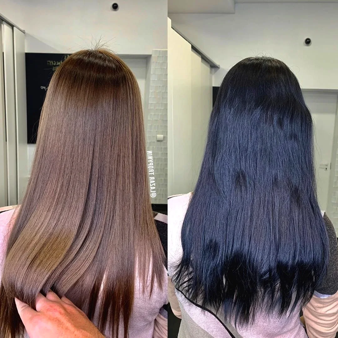цвет волос после черного цвета фото