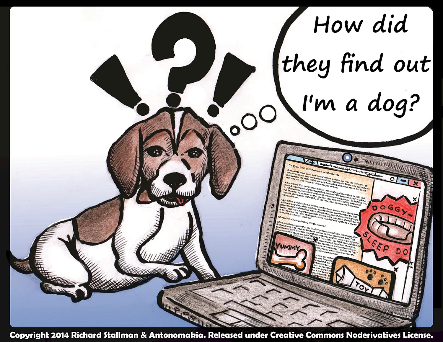 Собака и компьютер карикатура