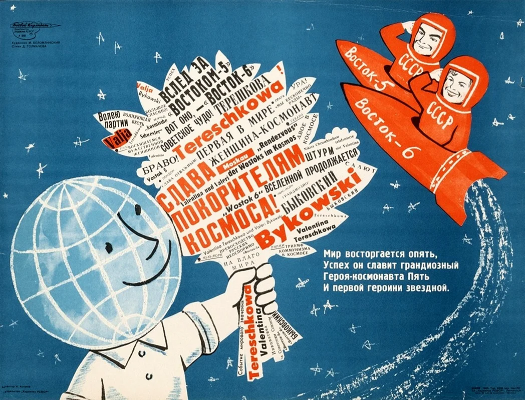 Советские плакаты про космос