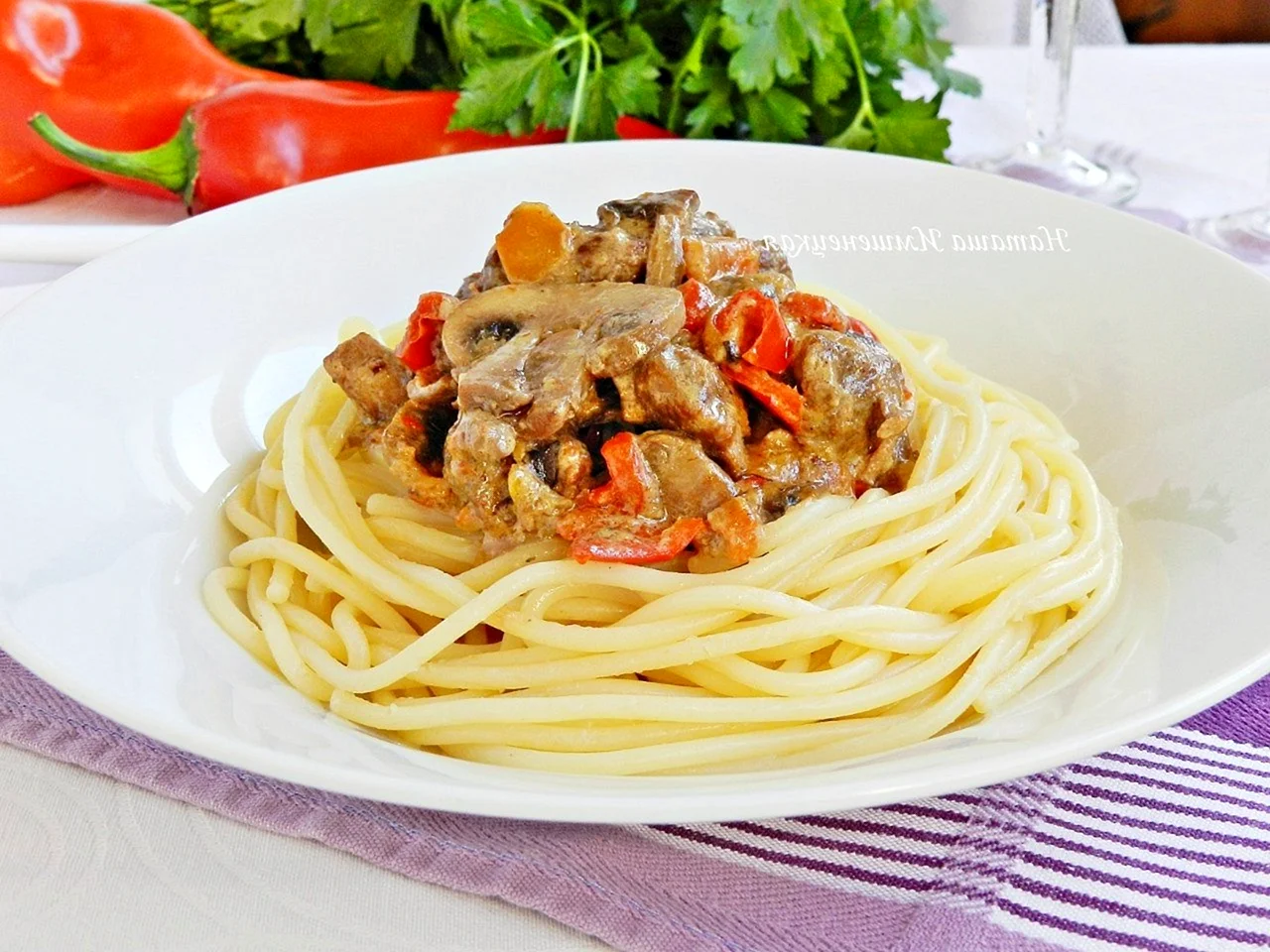 Спагетти с мясом