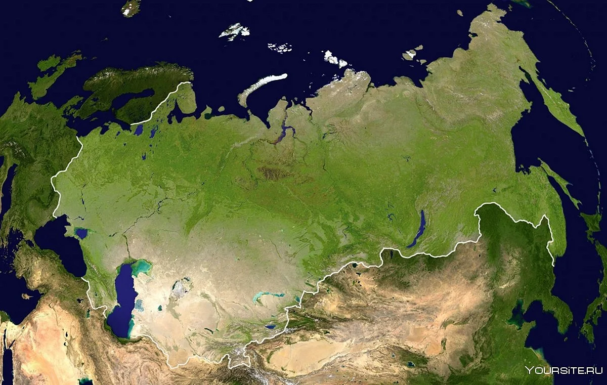 Спутниковый снимок Евразии