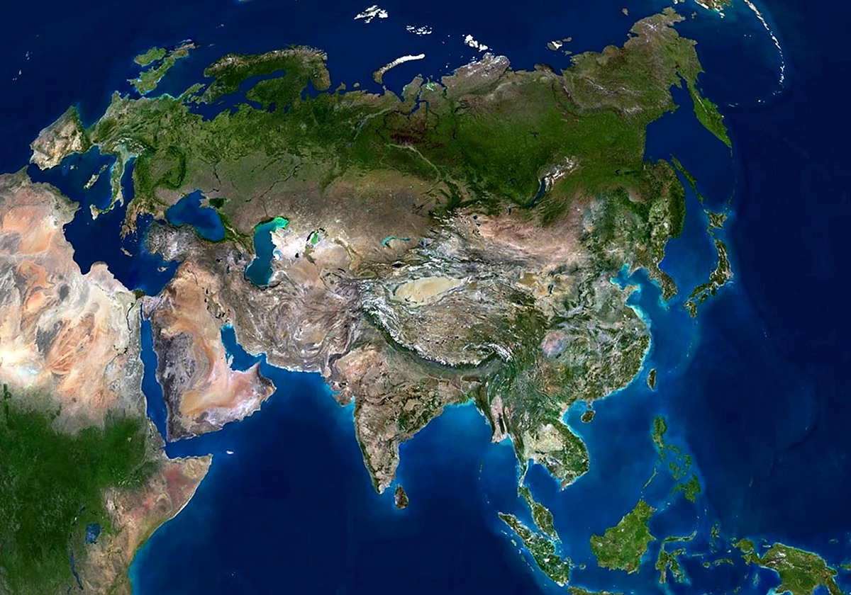 Спутниковый снимок Евразии