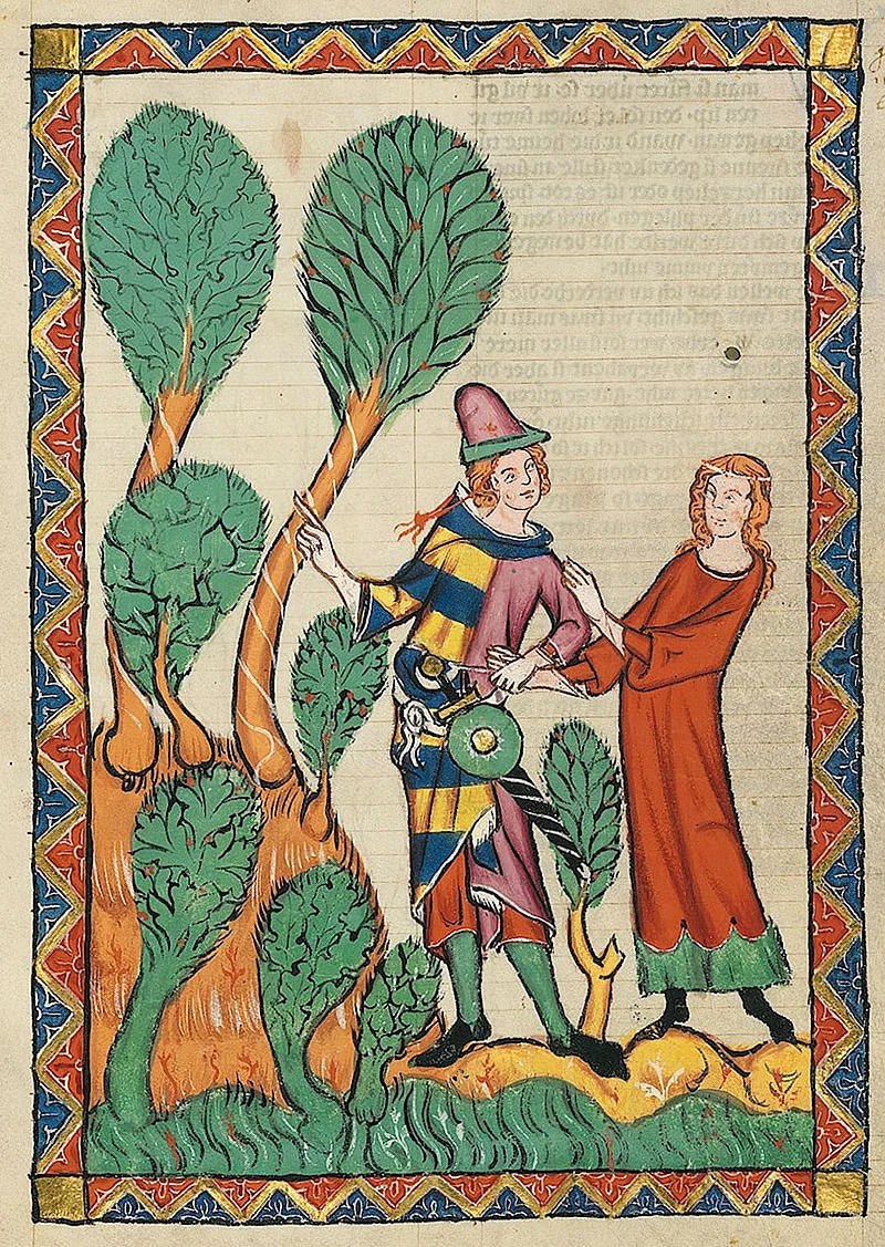 Средневековая миниатюра рукопись Манессе
