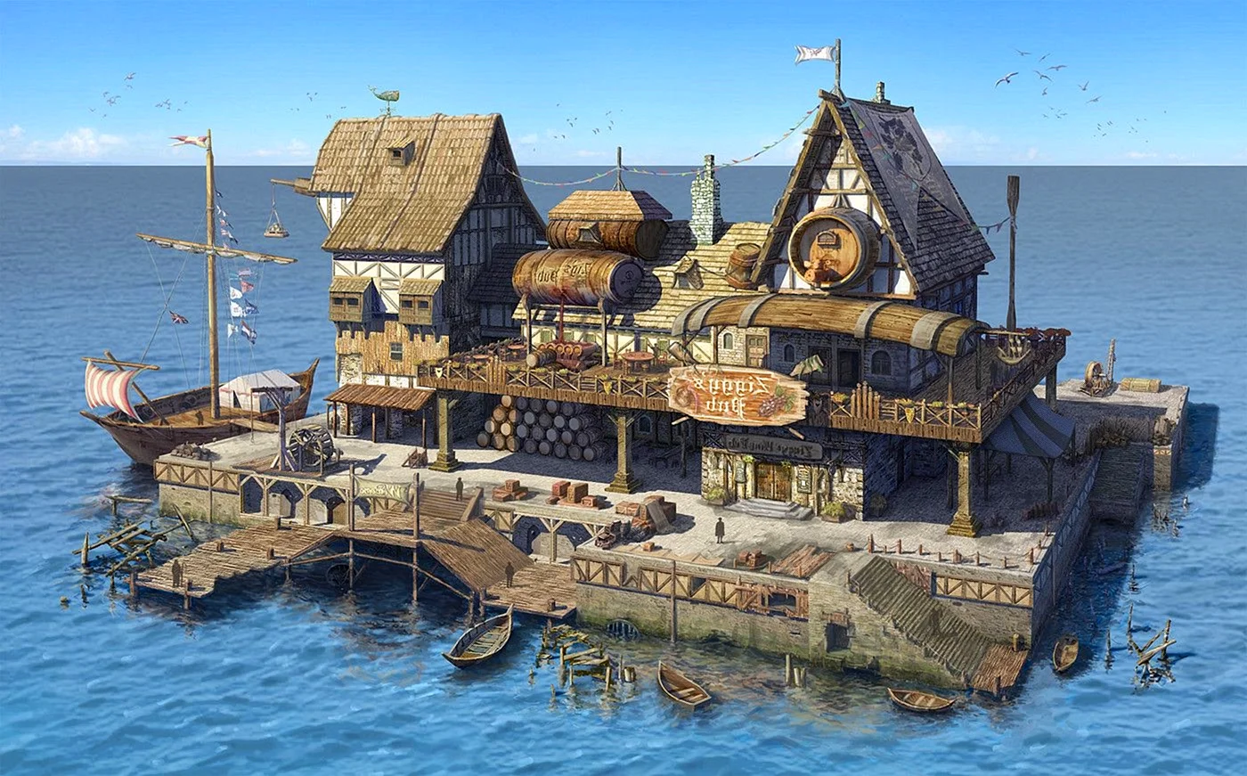 Средневековый портовый город