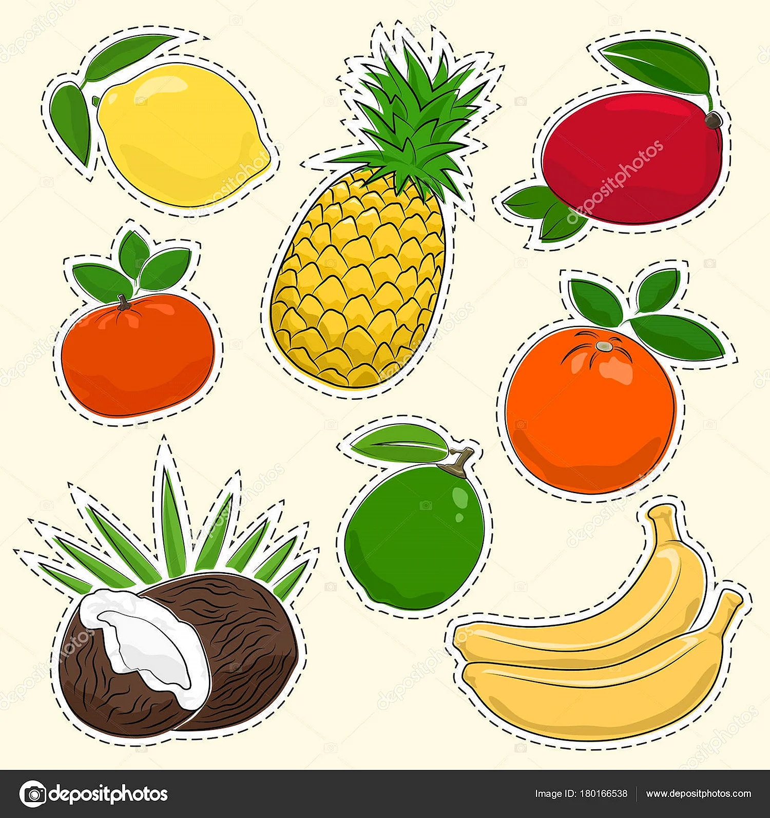 Стикеры для распечатки фрукты