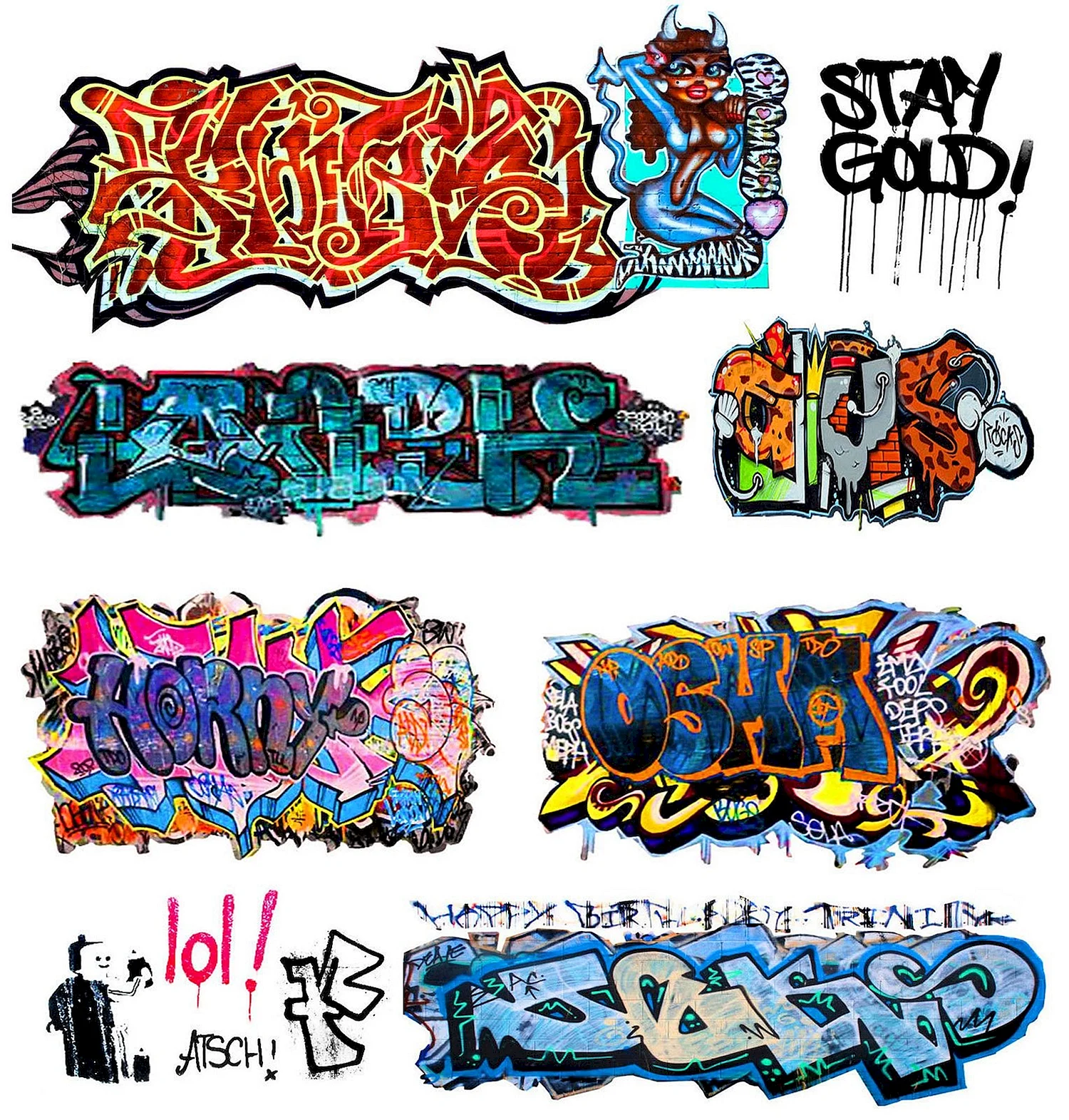Стикеры граффити для распечатки