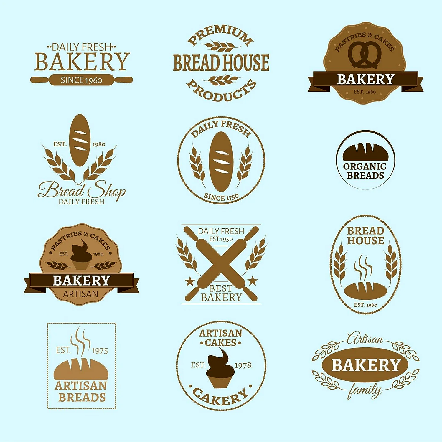 Стильный логотип пекарни