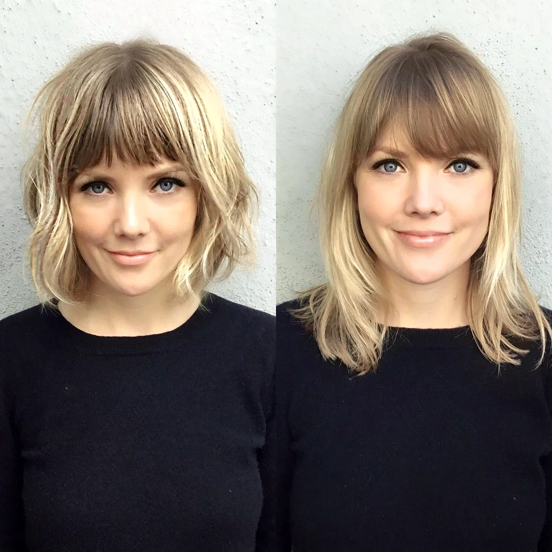 Стрижки до и после на средние волосы