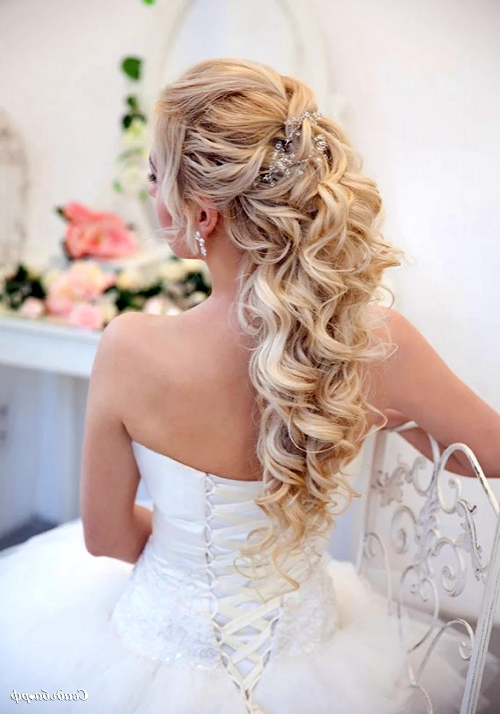 Свадебная Греческая коса с фатой