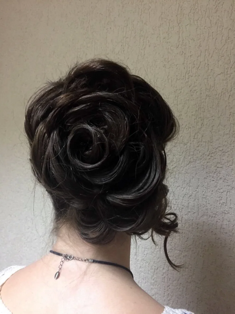 Свадебная прическа роза из волос
