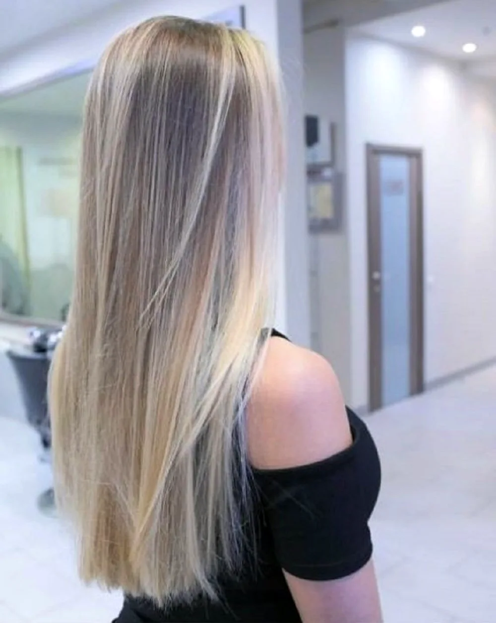 Светлое окрашивание волос на длинные прямые волосы