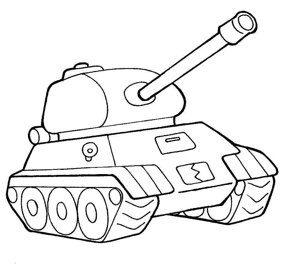 Танк т-34 раскраска для детей