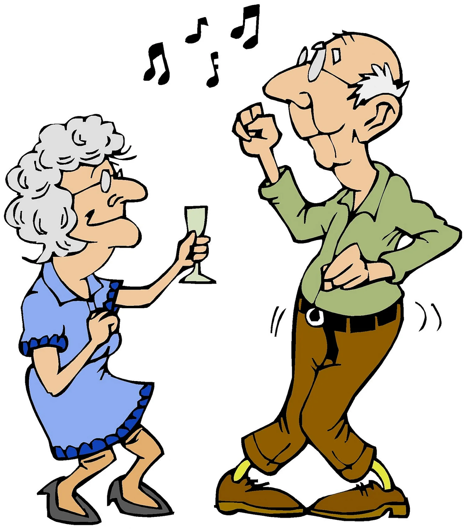 Танцующие бабушка и дедушка