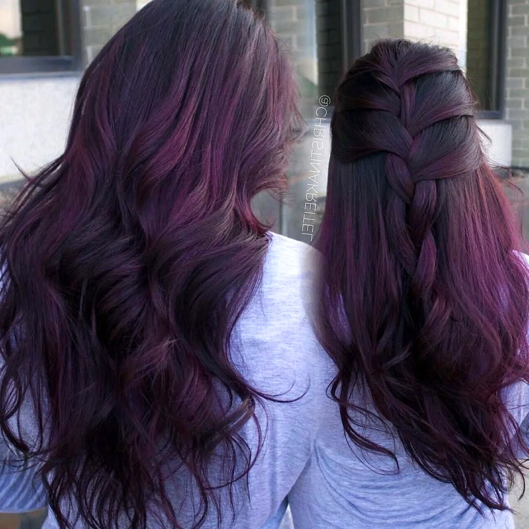 Темно фиолетовый цвет волос