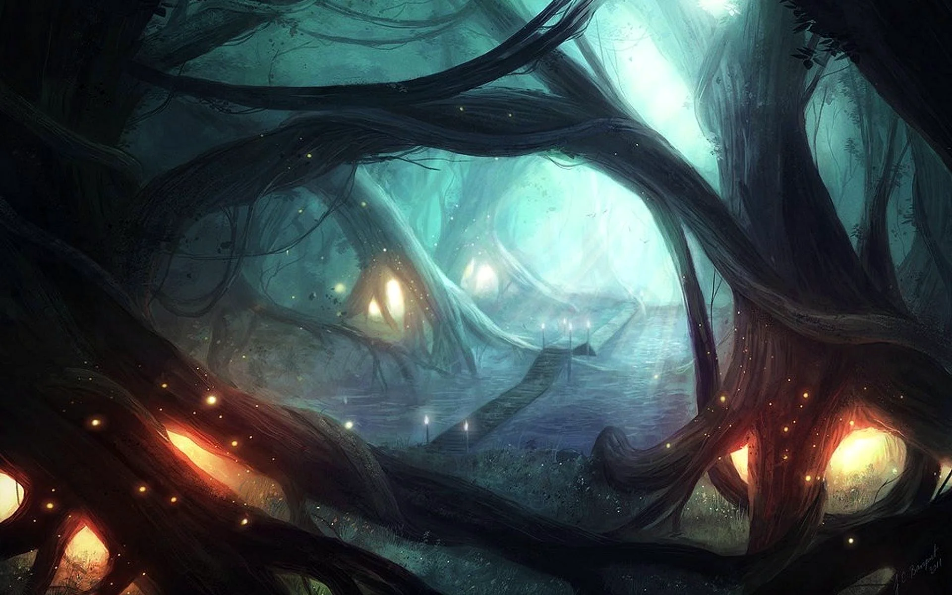 Темный лес арт