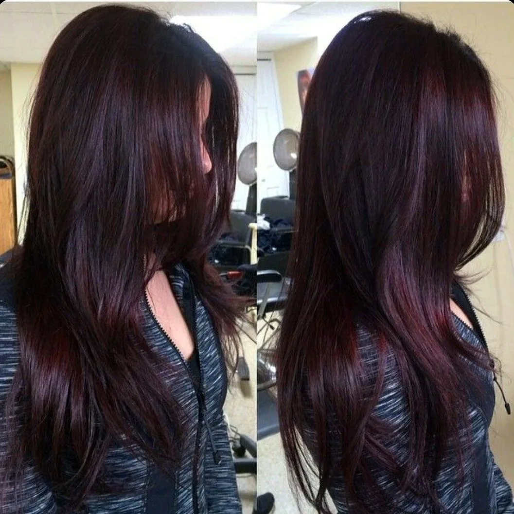 Темный цвет волос с красным отливом