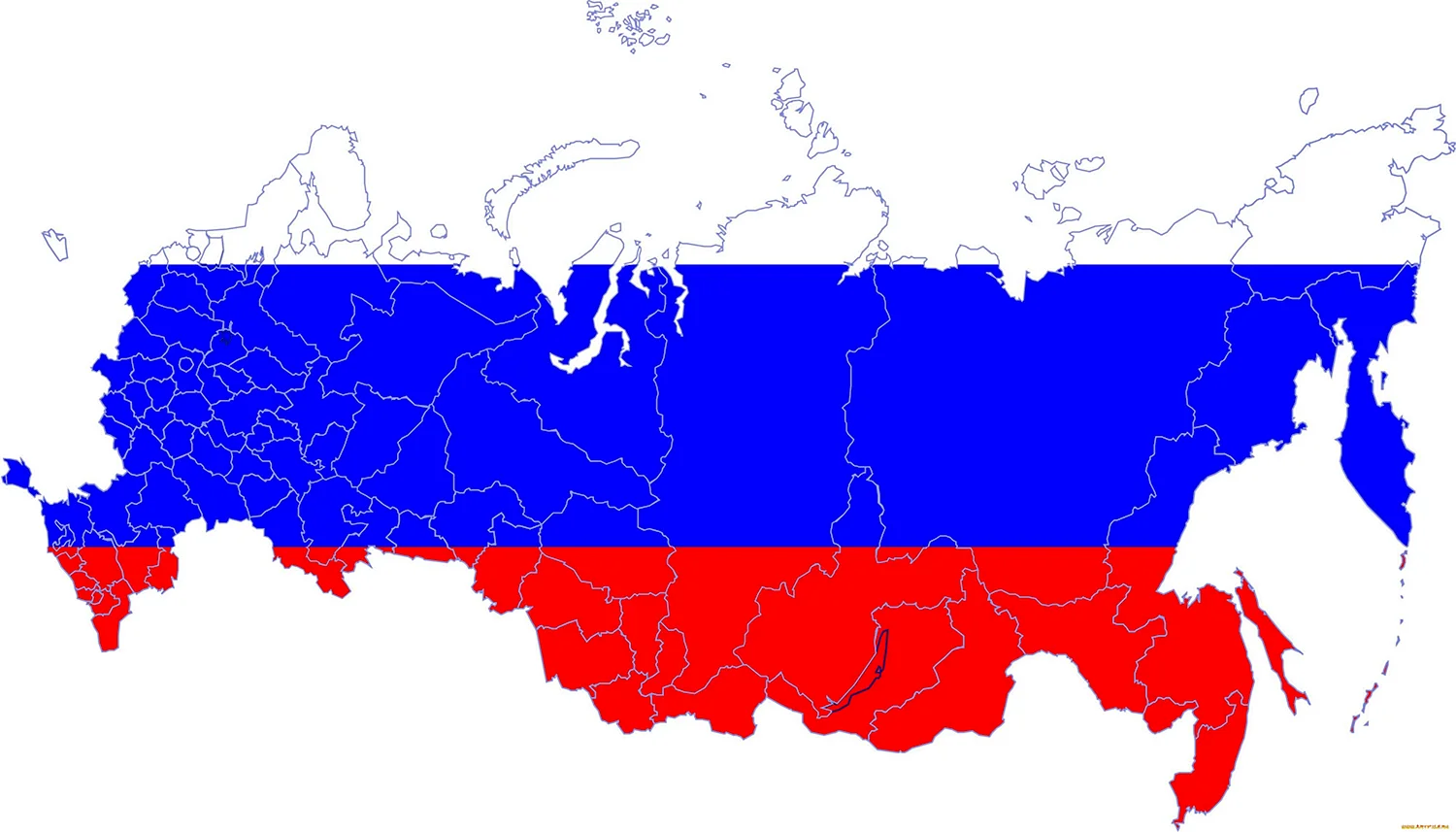 Территория России на карте флагом