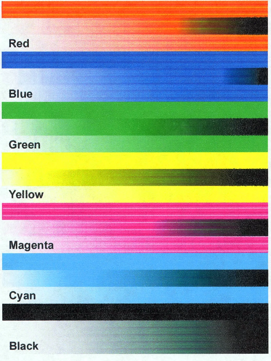 Тестовая печать для струйного принтера Epson 6 цветов