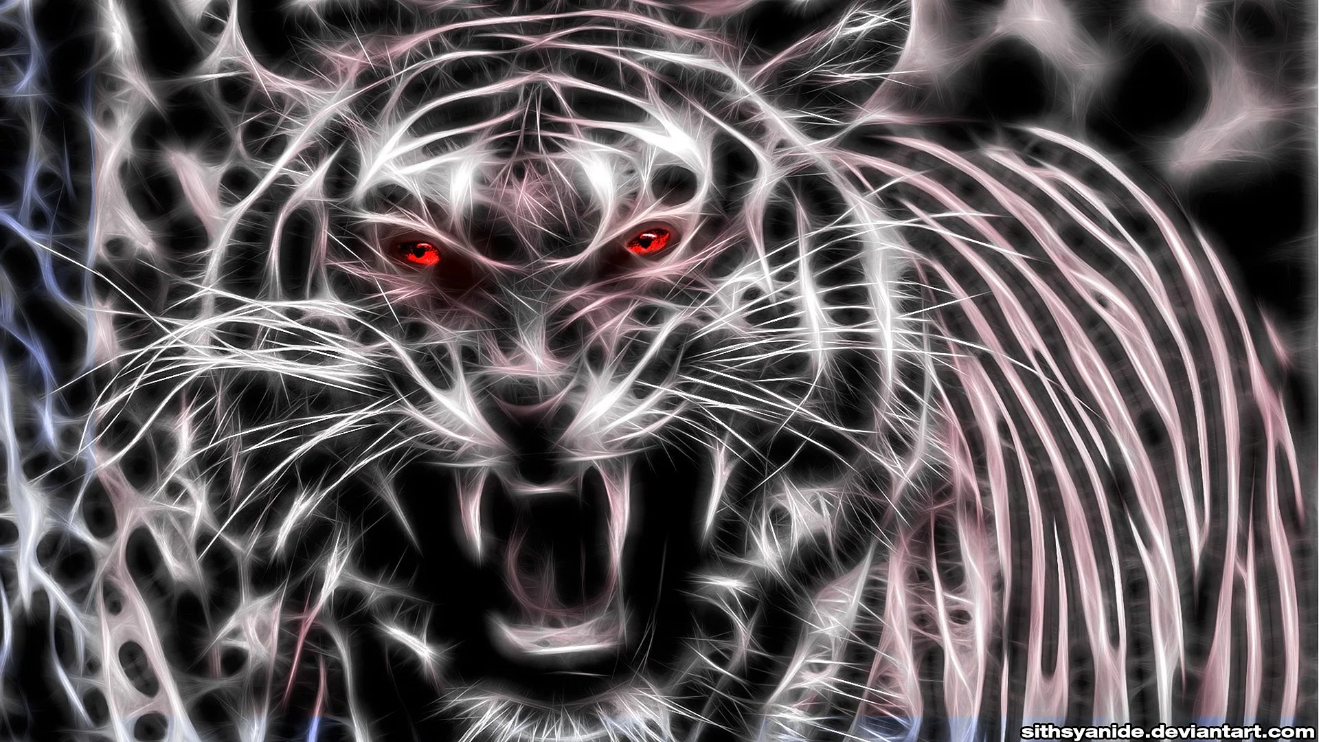 Тигр с красными глазами