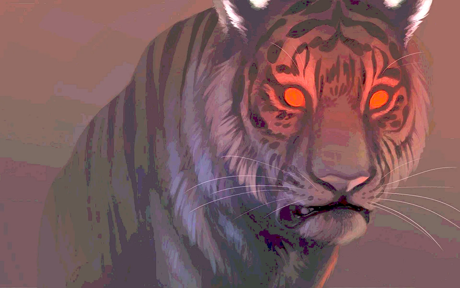 Тигр с красными глазами
