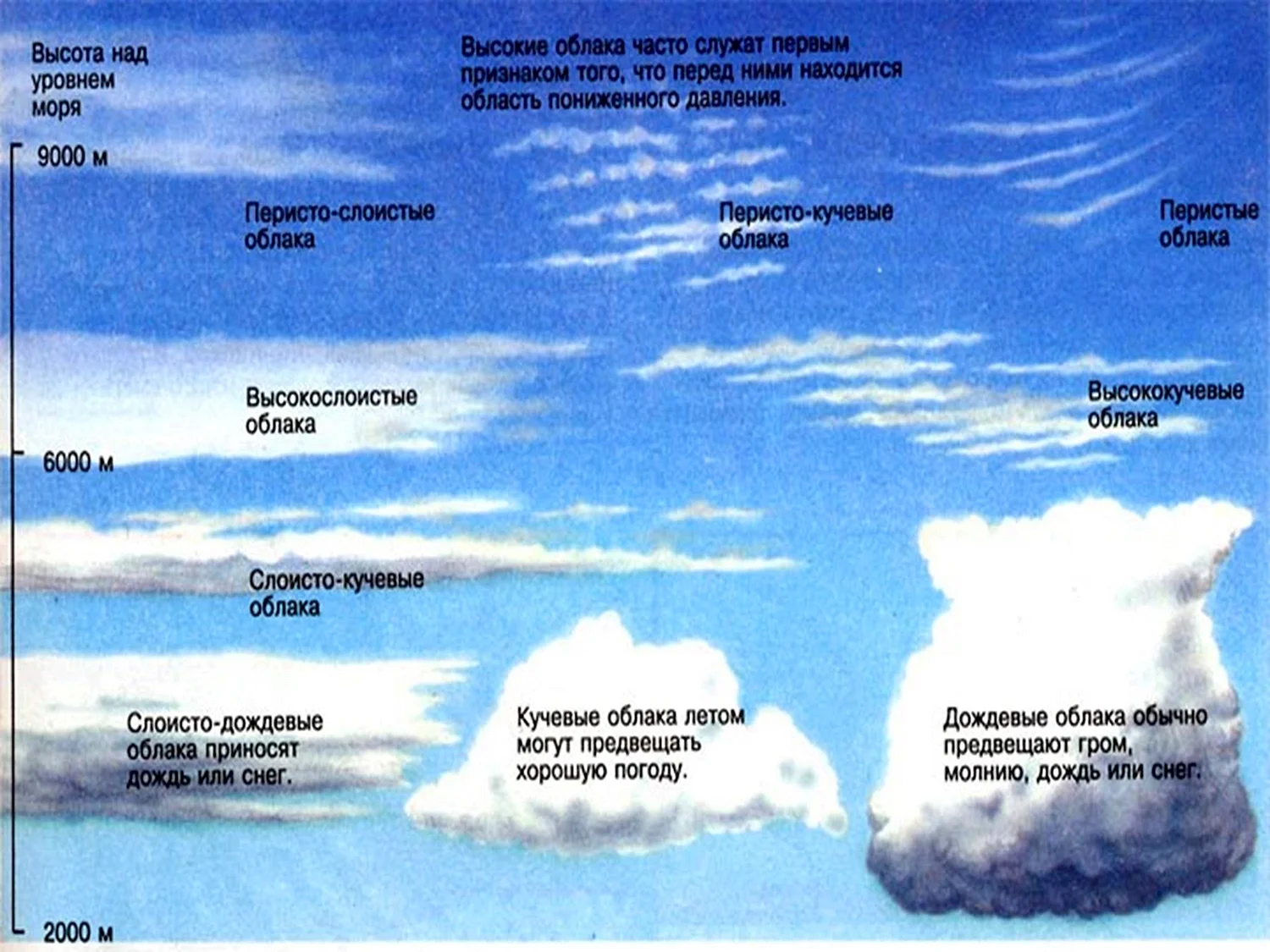 Типы облаков в атмосфере
