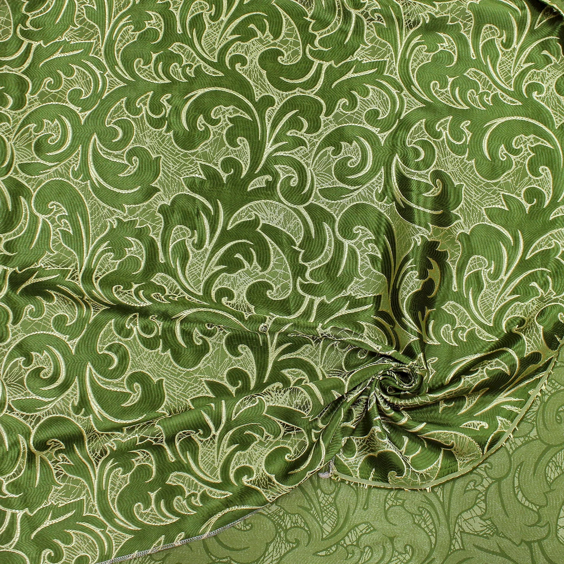 Ткань портьерная Версаль темно зеленая