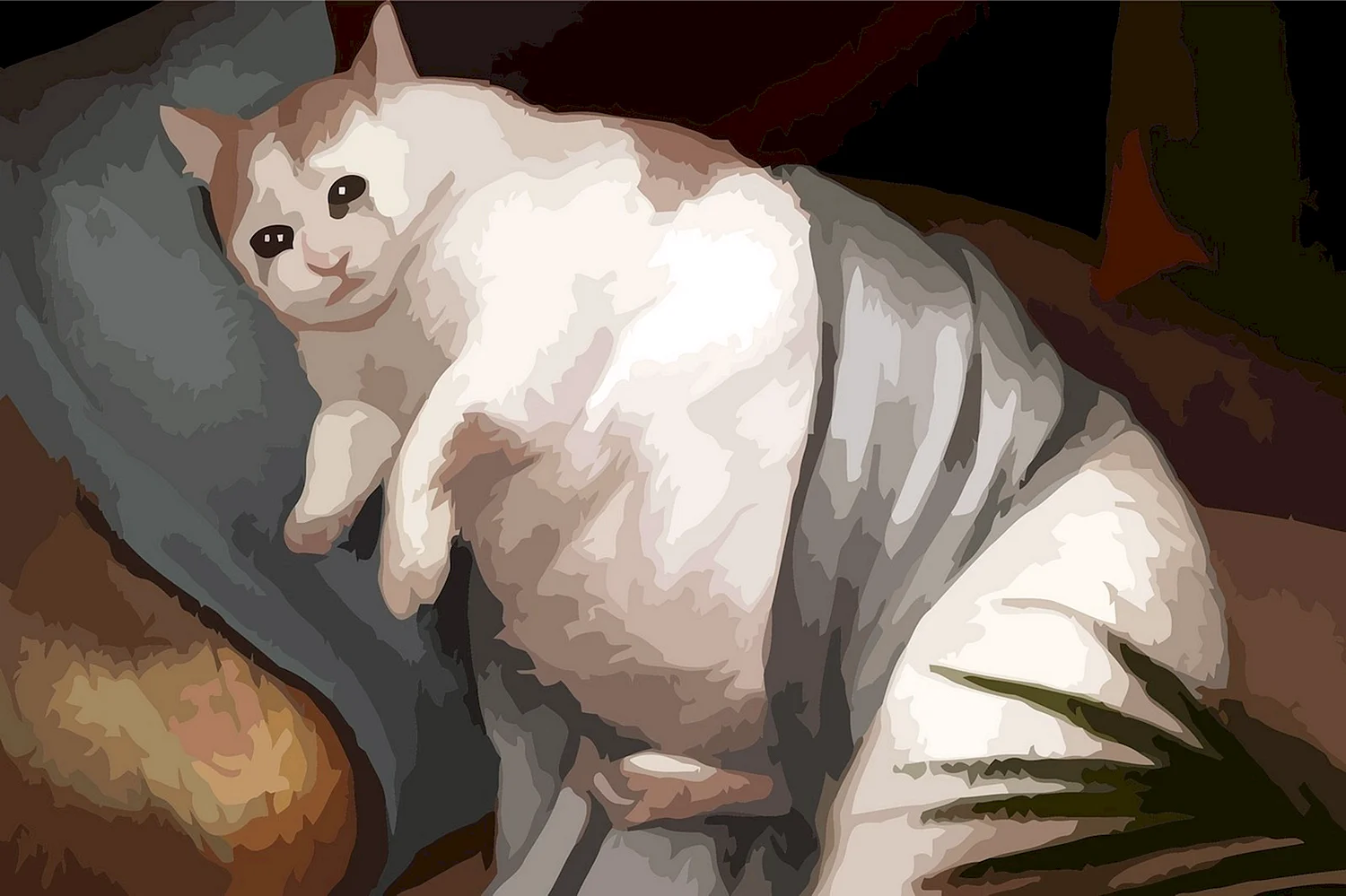 Толстый кот арт