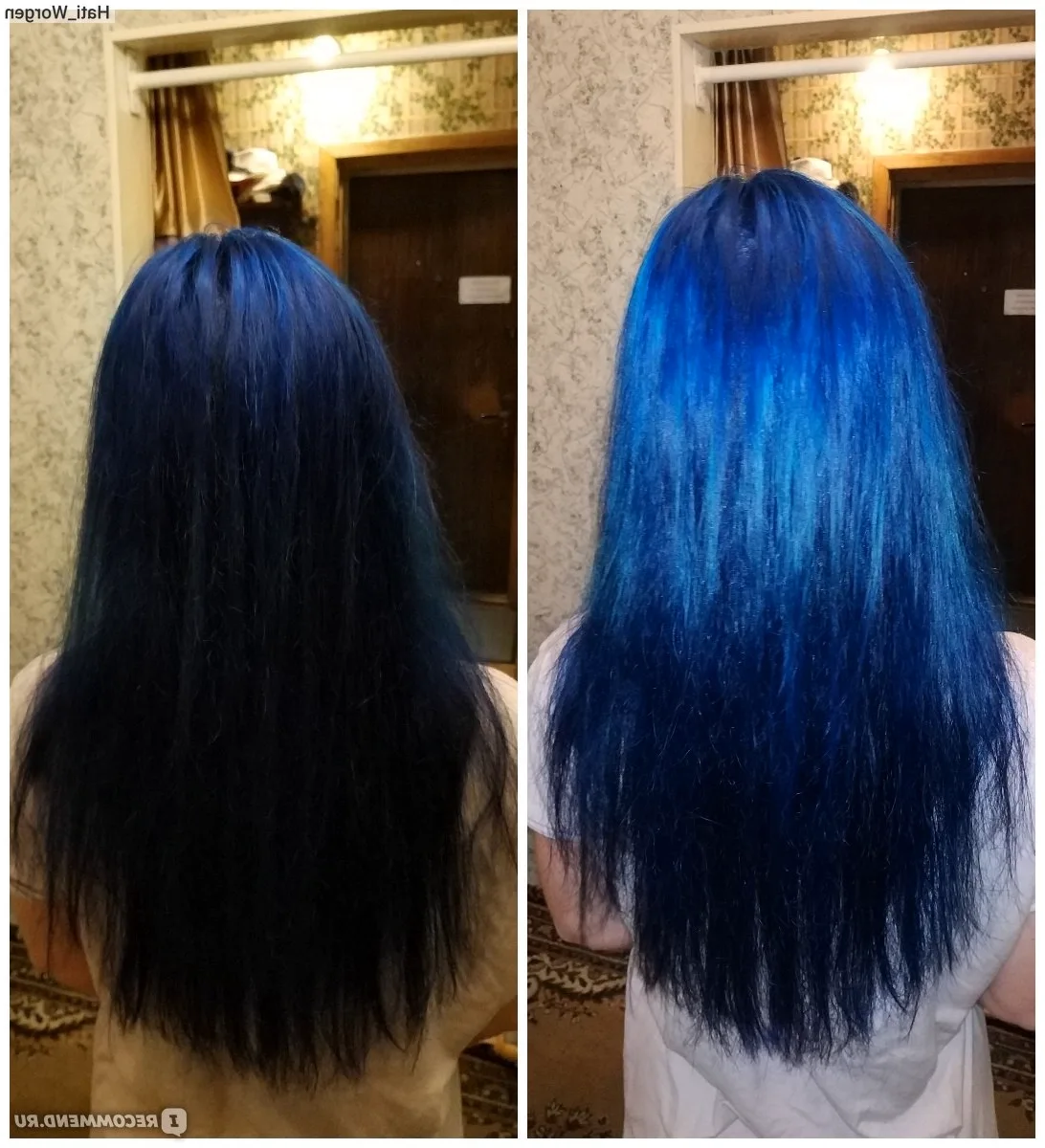 Какой тоникой покрасить русые волосы в синий цвет