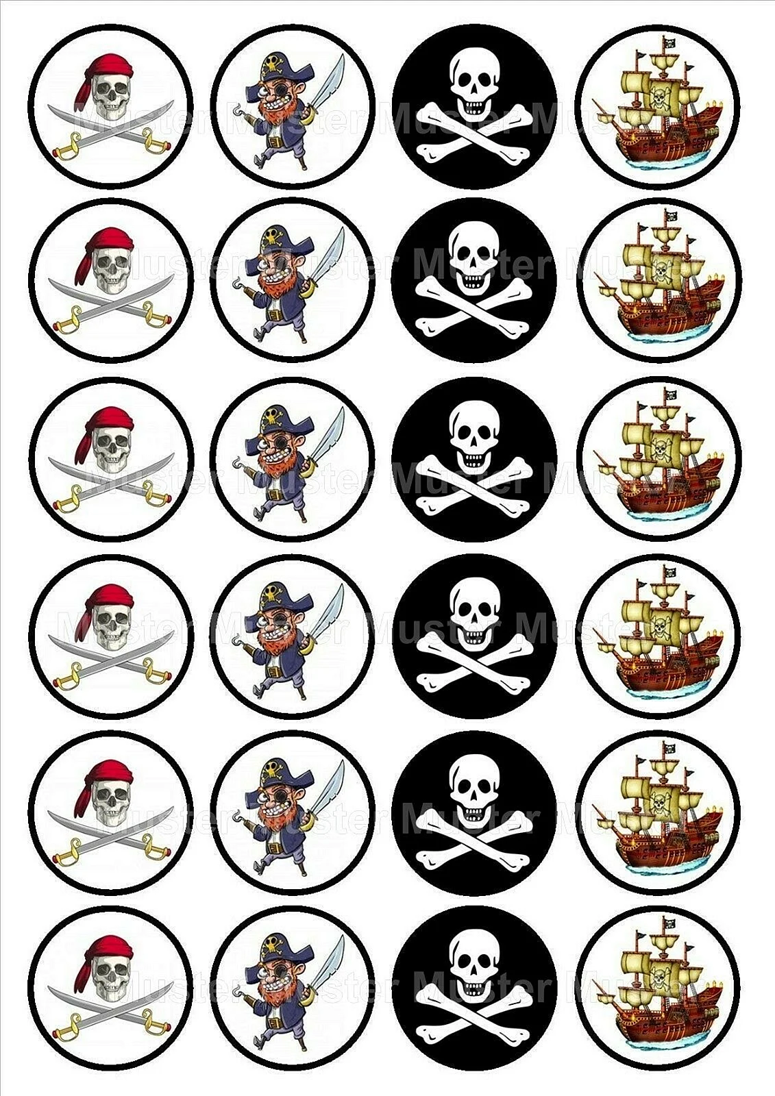 Топперы для пиратской вечеринки