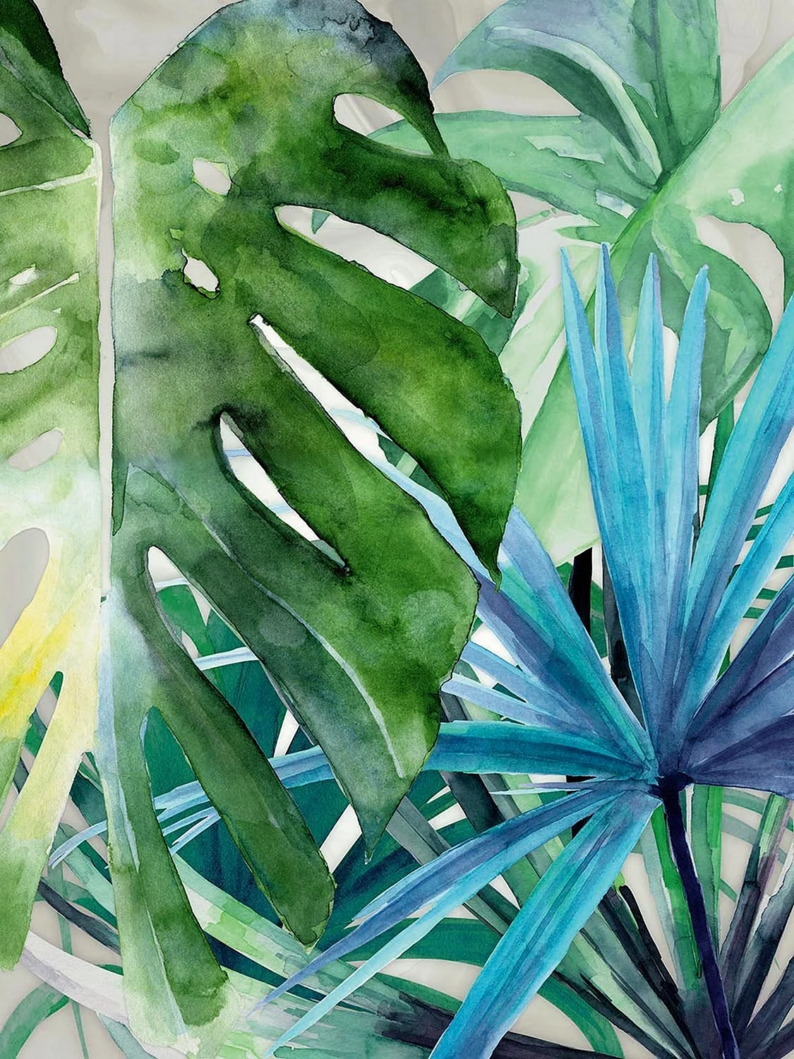 Тропические листья живопись