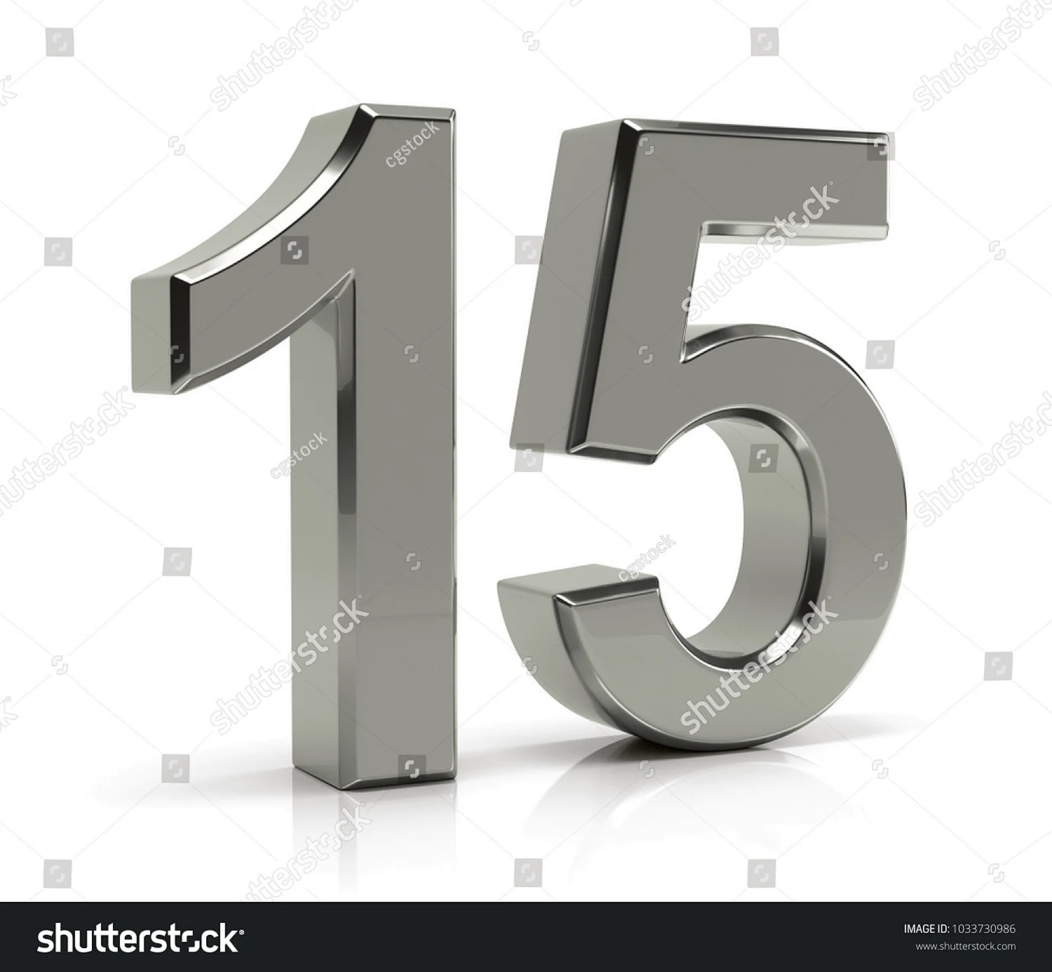 Цифра 15 на белом фоне