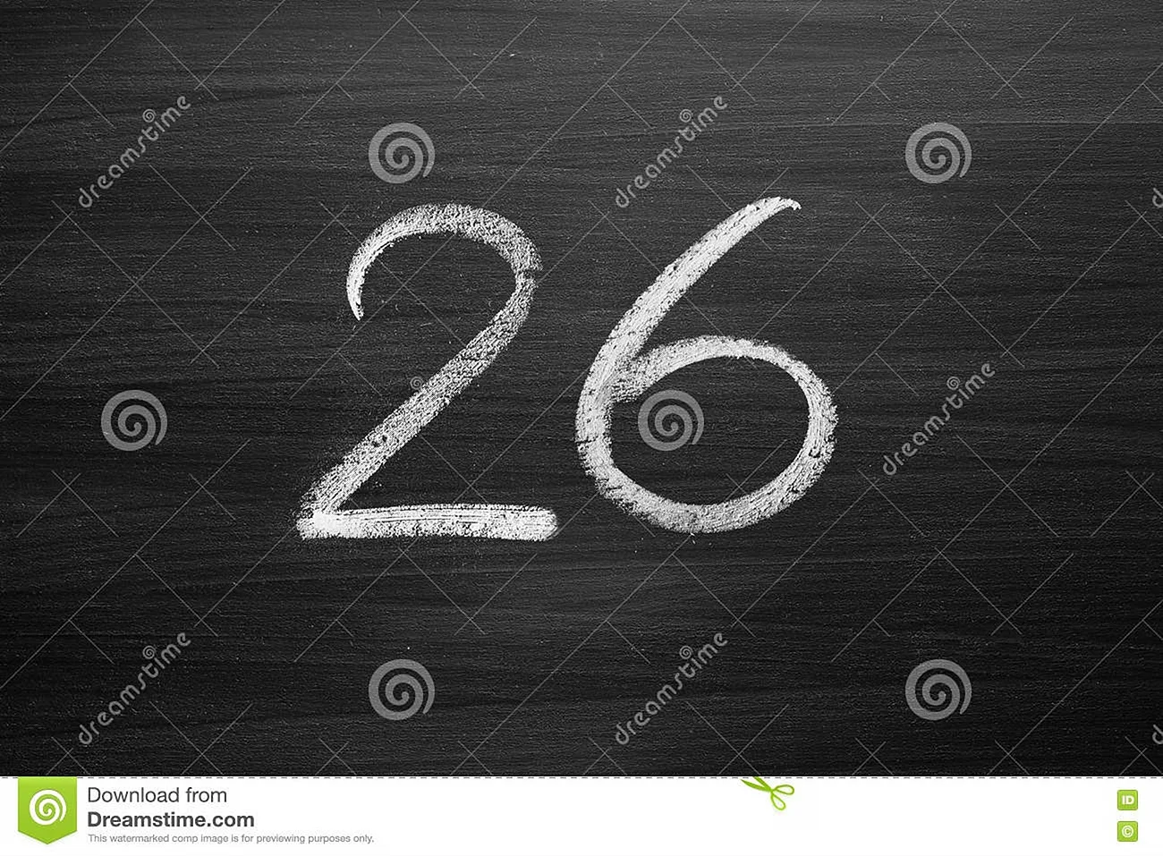 Цифра 26 на черном фоне