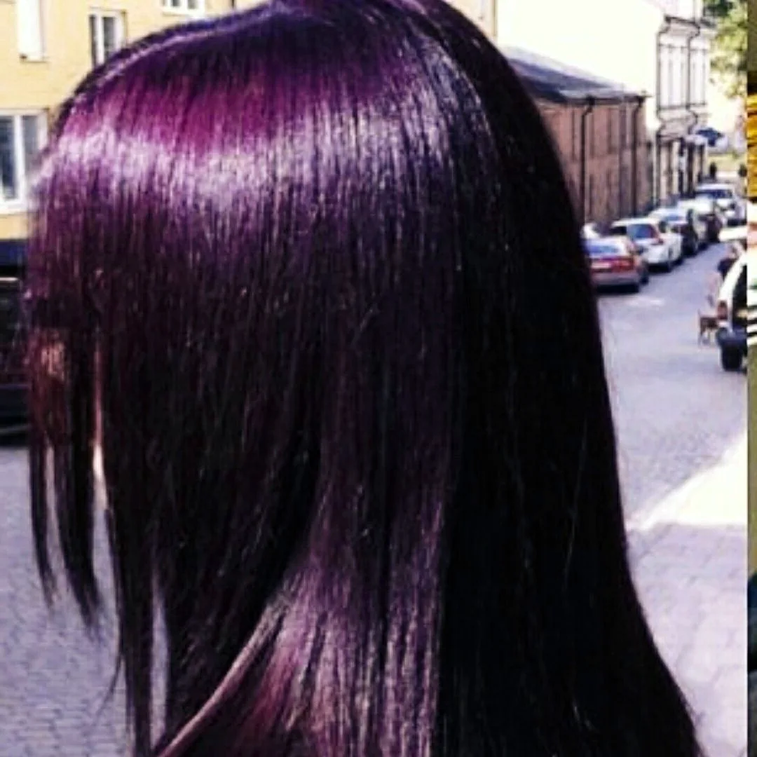 Цвет волос баклажан оттенок на чёрном