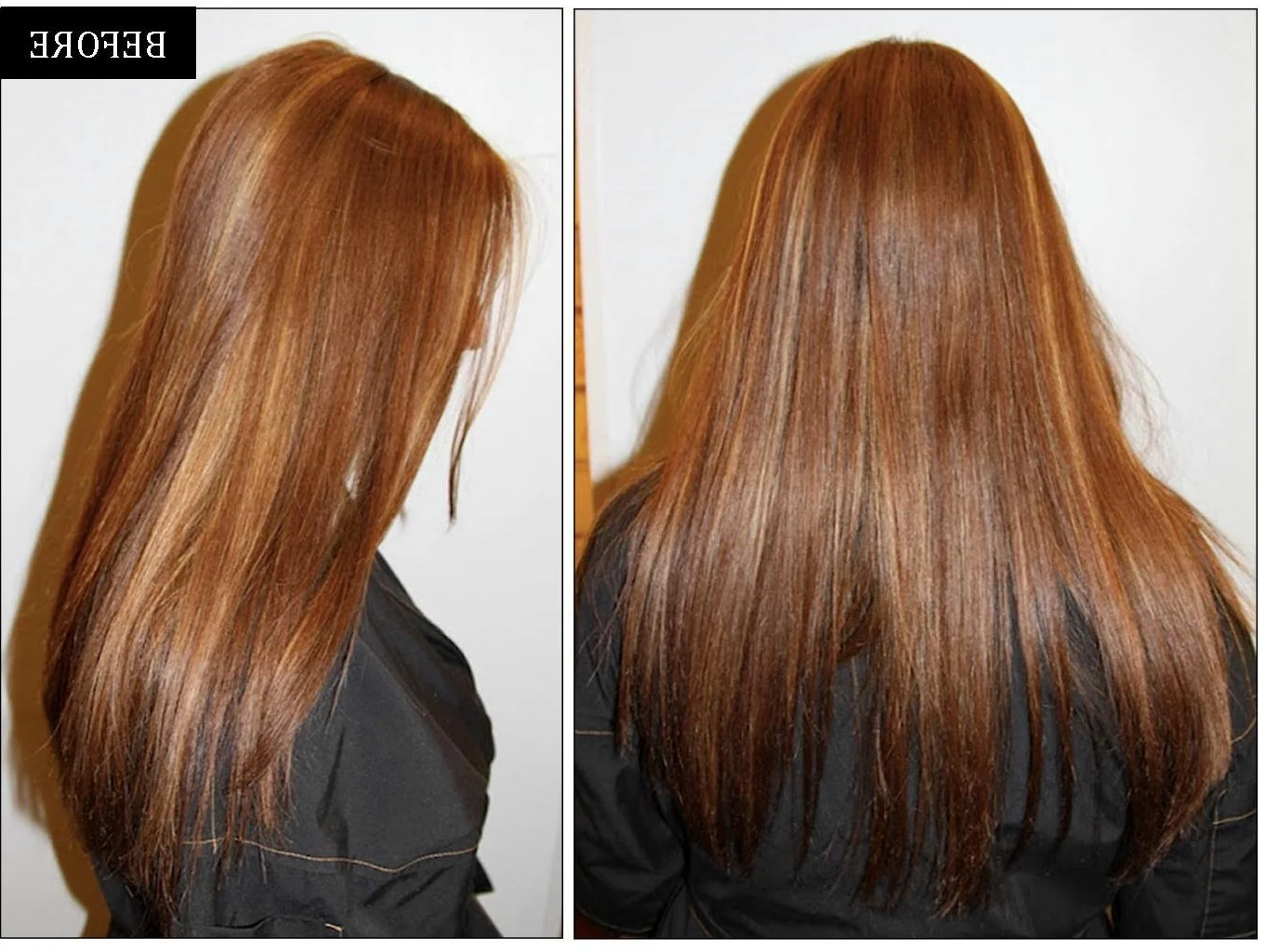 Цвет волос до и после