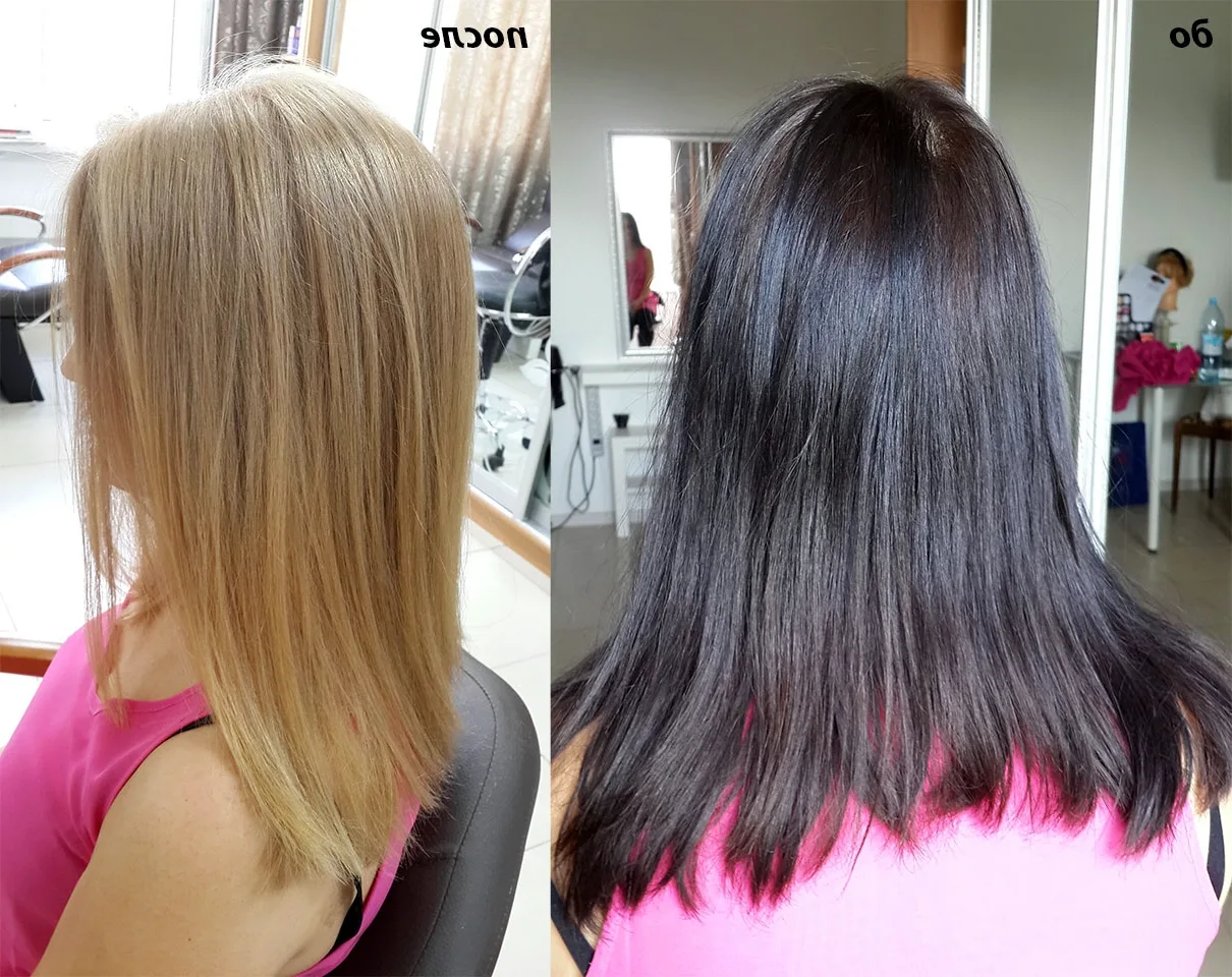 Цвет волос до и после окрашивания