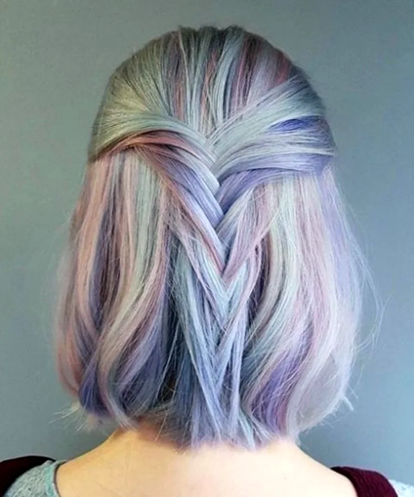 Цветное окрашивание на светлые волосы