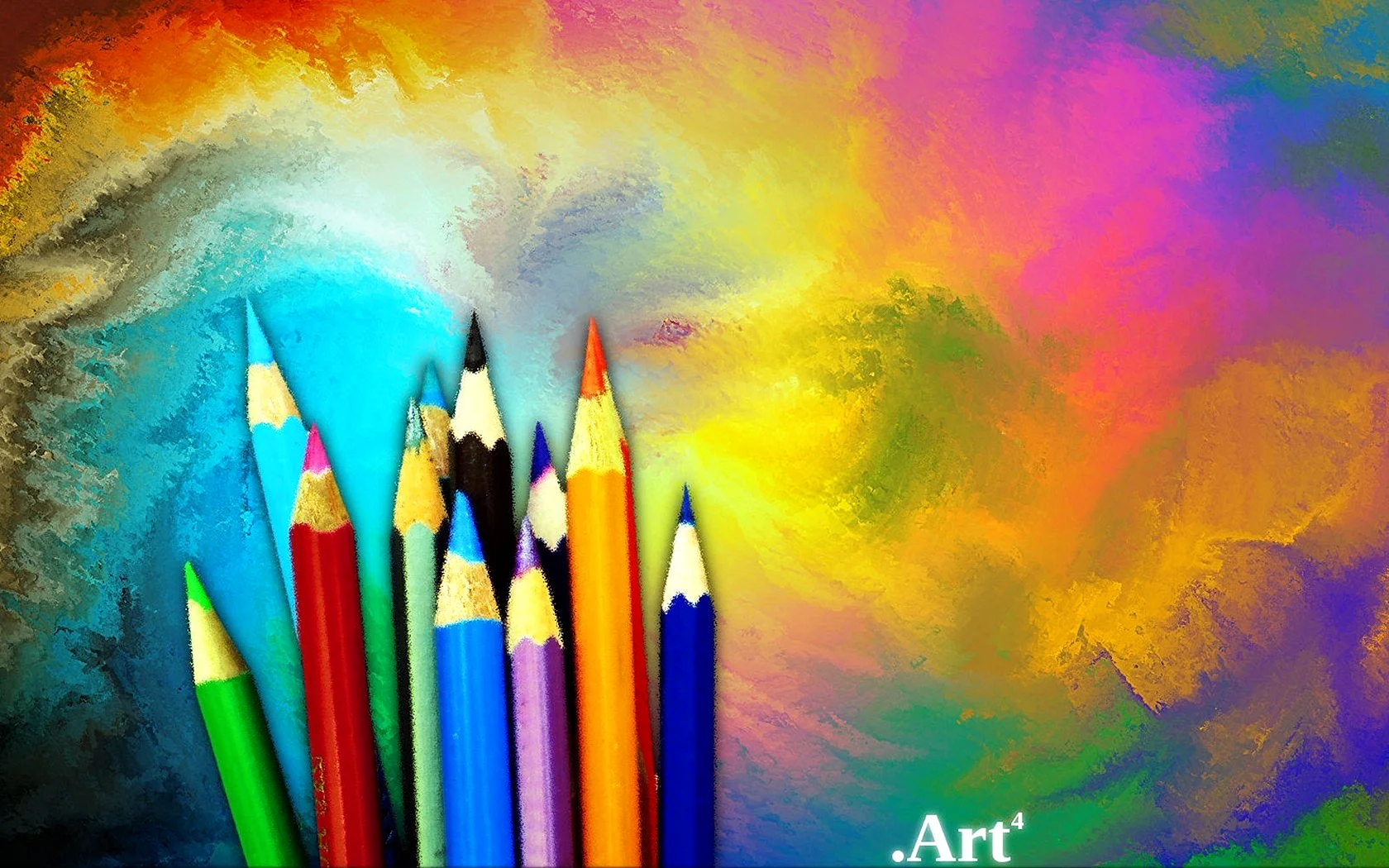 Цветные карандаши и краски