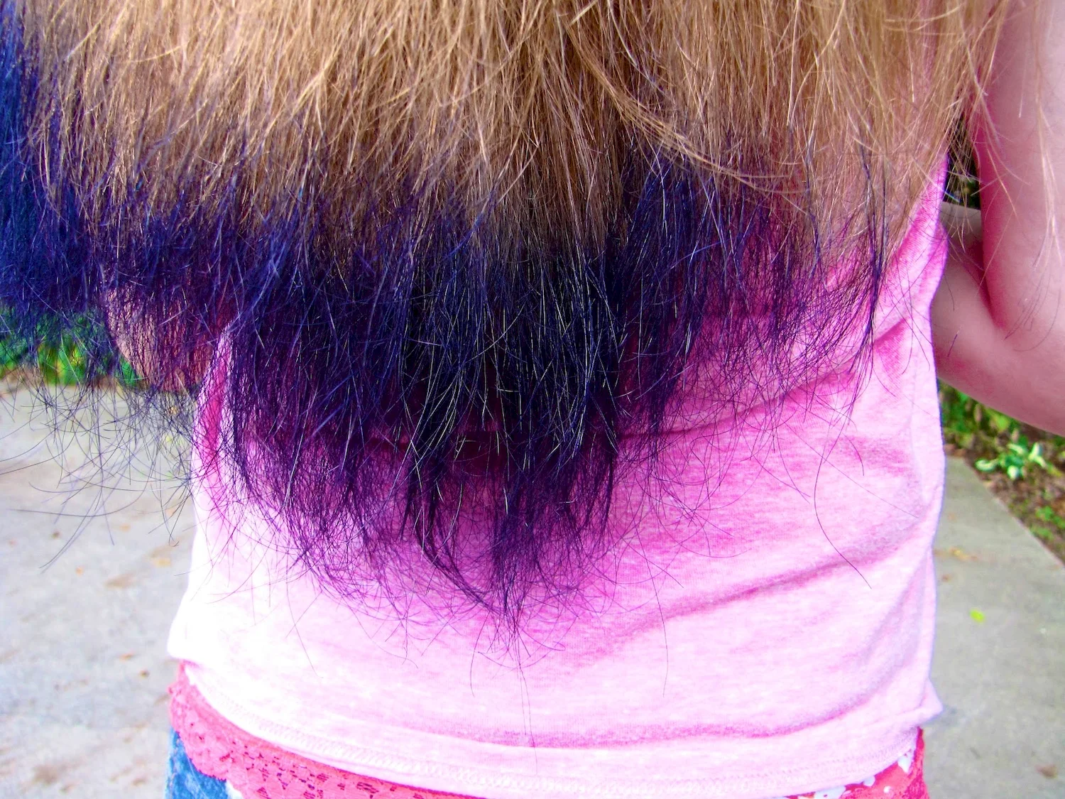 Цветные концы волос