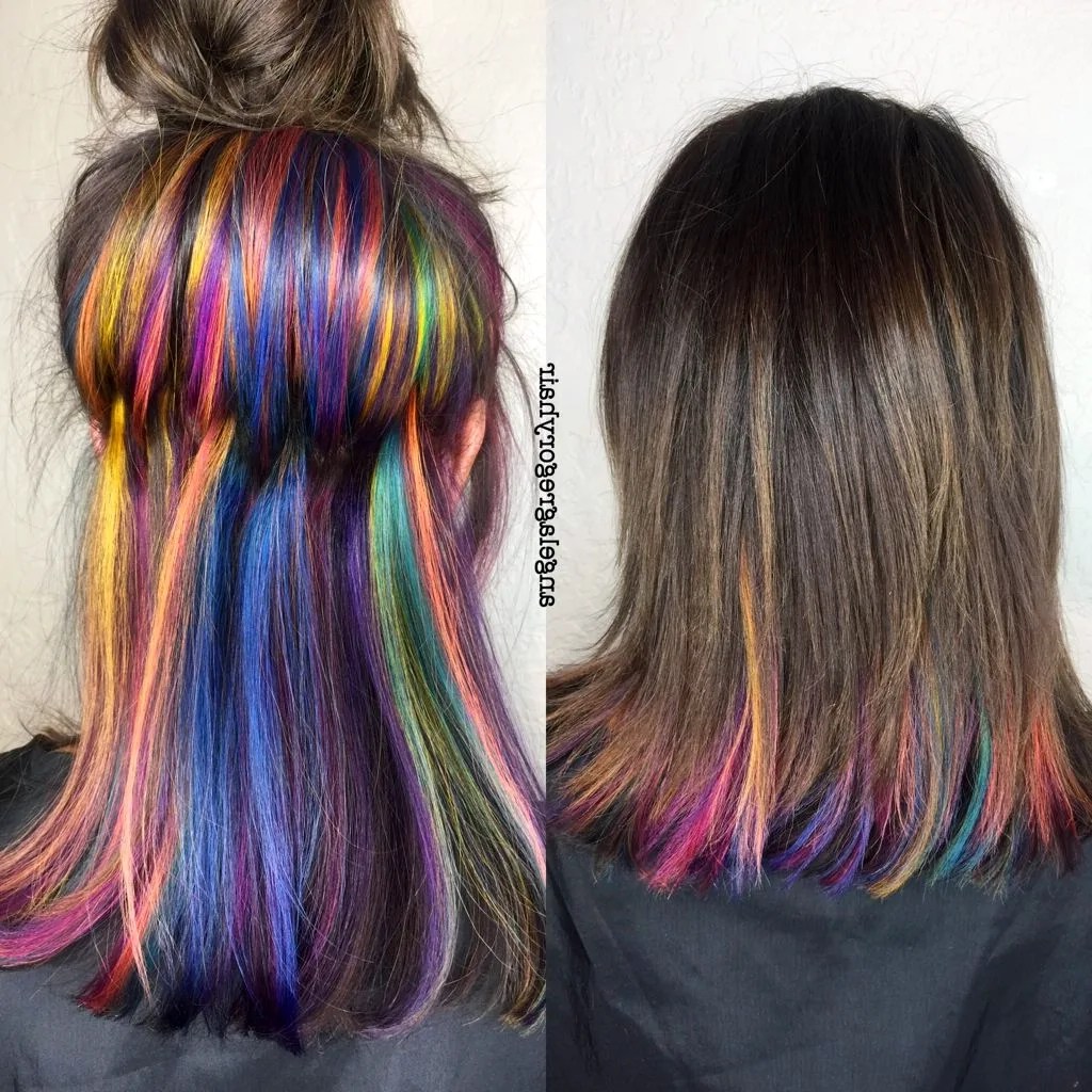Цветные пряди на волосах